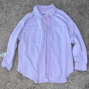 Aerie Lumberjane Lavender Light Purple Button-Up Shirt XS